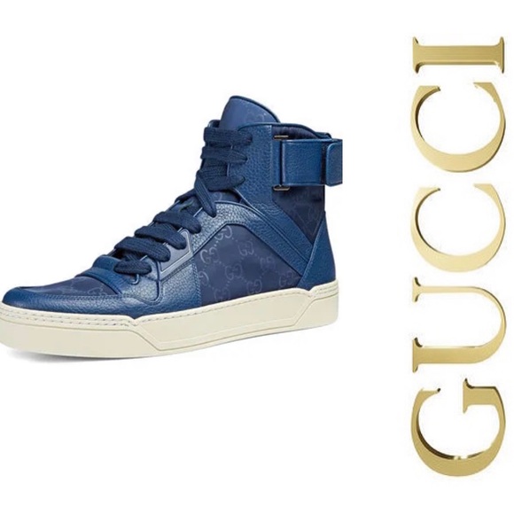 Gucci Men High Top Nylon Guccissima Light/Camelot Size 7 (runs big like an 8.5) - Picture 1 of 9